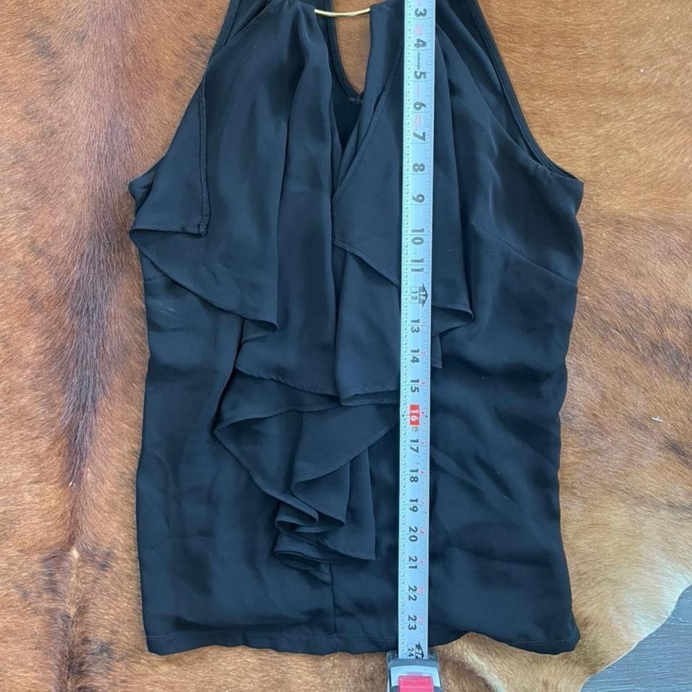 vintage Cache Black Halter Ruffle Top – Size Small - Picture 6 of 6